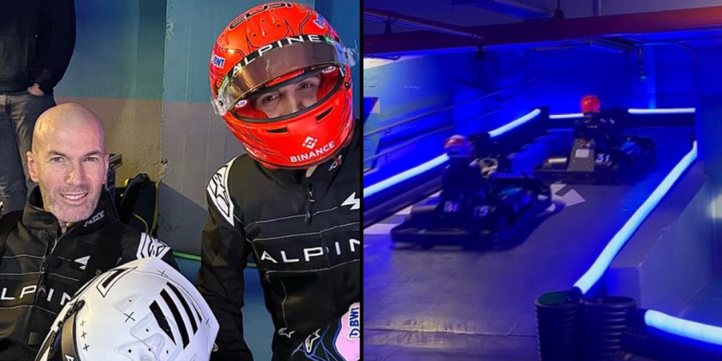 Formel 1-stjernen Esteban Ocon brager ind i Zinedine Zidane i GoKart