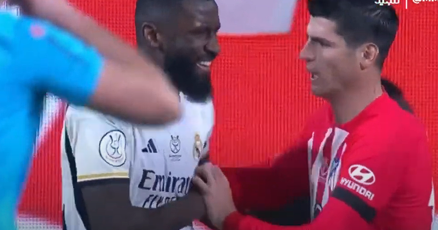 Her laver Rüdiger en sherifstjerne på Morata i den spanske ‘Super Cup’